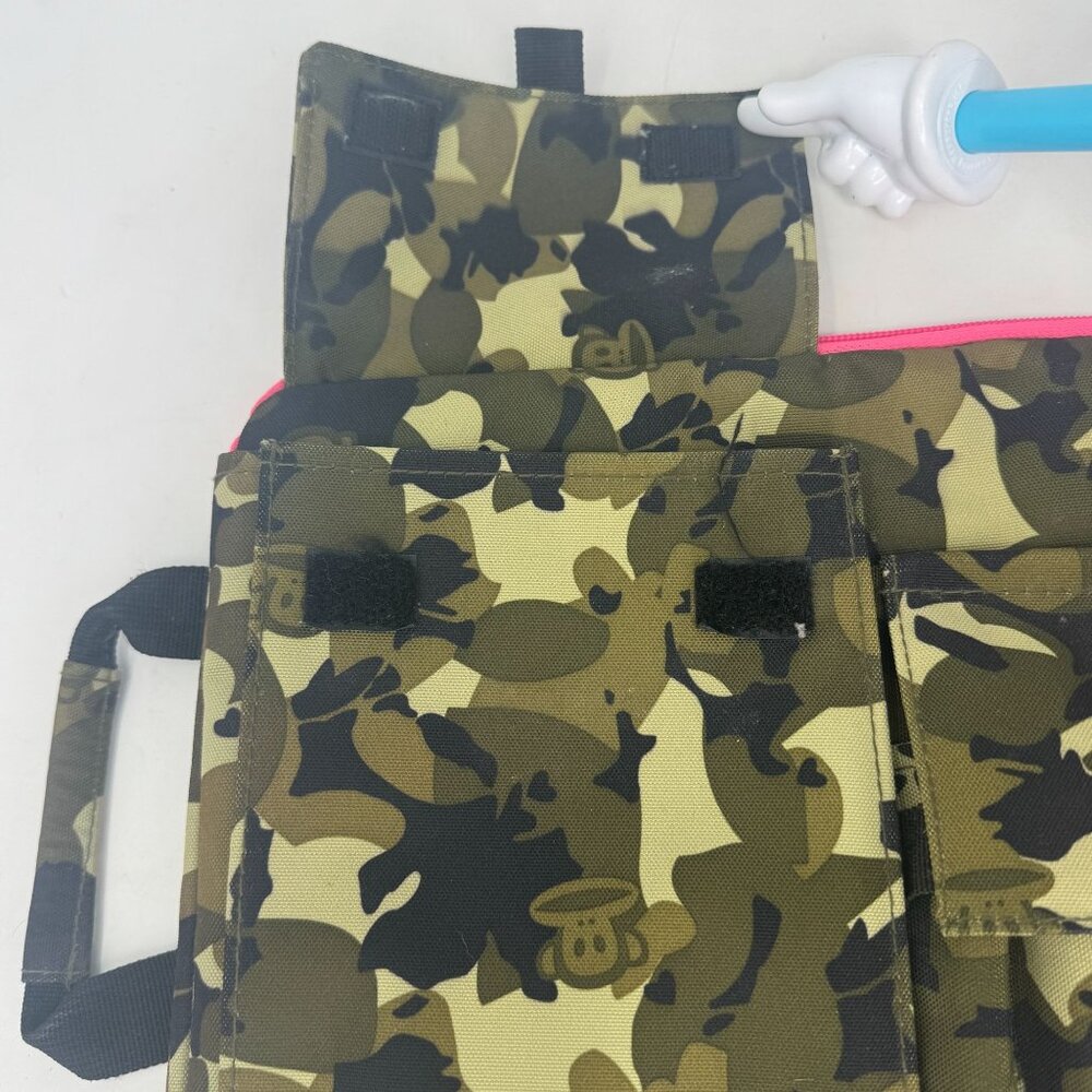 Camo Pattern Laptop Padded Zipped Case 13" Pink Trim Handle Travel Office School - Picture 10 of 10